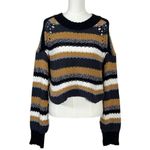 Free People Devon Chunky Crop Boxy Striped Sweater in Sunflower Seed Medium Photo 5