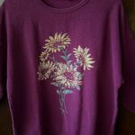 Vintage Chic 80s sunflower, waffle, print sweater Size M Photo 2