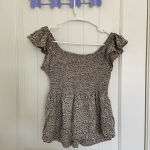 Japna NWOT | ‎ women’s leopard print off shoulder blouse — small Photo 3
