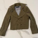 ZARA  Woman Cropped Military Style DoubleBreasted Jacket Womens Large Olive Green Photo 0