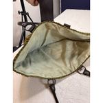 Woven Straw Tote Bag Purse Brown Faux Leather Accent Summer Beach Green Photo 3