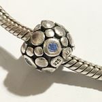 Pandora Vintage  Sterling Silver Blue Cubic Zirconia Charm Dots ALE 925 Photo 2