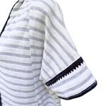 Madewell  Elise Embroidered Sailor Short Sleeve Hoodie V-Neck Women’s XS COASTAL Photo 4