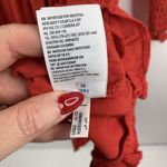 American Eagle  Sz XS Short Romper Red Eyelet Bell Sleeve Deep Tie V-Neck Women’s Photo 10