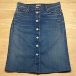 MOTHER High Waisted Button Midi Skirt in Blue Moon Sz 26 Photo 3
