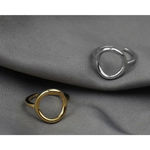 Boutique NEW Women's Solid Circle Ring Adjustable Gold Plated S925 Photo 5