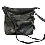 None Black Multi Zip Faux Leather Crossbody Bag Photo 3