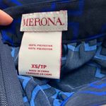 Merona Blue & Black Patterned Print Full Skirt XS Photo 2