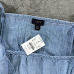 J.Crew NWT $79  Peasant Blouse XXL Blue Chambray Denim Ruffle Long Sleeve Photo 3