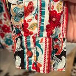 Cruel Girl  Red and Blue Floral Snap Front Shirt Photo 4