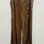 Serra Crushed Velvet tan champagne dress trousers Pants! Size medium! Photo 0