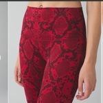 Lululemon Wunder Under Size 4 Leggings Ziggy Snake Red Tide Cranberry Photo 2