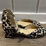 CAbi  6020 Kiki Leopard Closed Toe Heels Women’s Size 9 Ankle Buckle Photo 1