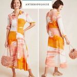 Anthropologie  Dolan Cora Orange Tie Dye Print Button Front Maxi Shirt Dress 6 Photo 1