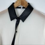 Robert Rodriguez NWT  Silk Leather Trim Button Down Photo 2