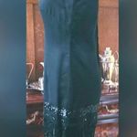 Custom Made Silk Satin Dress w/ Appliqué Accents Black Size M Photo 1