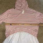 Pilcro Anthropologie Hooded Sweatshirt Twofer Mini Dress NEW pink white striped Photo 9