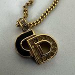 Christian Dior Dior CD Logo Rhinestone Gold Tone Necklace With Certificate of Authenticity Photo 0