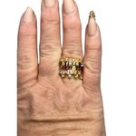 Palm Beach Jewelry 48231 Ring 7.44 TCW Emerald Cut Multicolor CZ Gold plate Size Photo 3