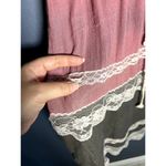 J Gee Grey Pink & Beige Crochet Lacy Trim Boho Dress ~Sz Medium Gray Photo 7
