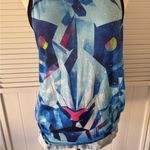 iHeartRaves  Blue Tiger Geometric Patterned Rave Tank Top Photo 1