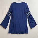 Judith March  Blue Boho Long Flutter Sleeve Midi Size L Peasant Farm Photo 1