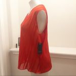 Rachel Roy Neon Tigerlily Burnout Silky Top, Red/Orange Size L New w/Tag Photo 3