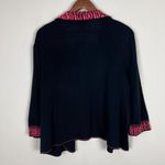 Ming Wang Cardigan Jacket Womens XL Black Coral Pink Open Front Knit 3/4 Sleeve Photo 6