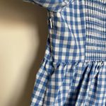 English Factory Blue and White Gingham Top Puff Sleeves Photo 5