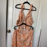 H&M concious choice ruffle cutout open back orange jumpsuit size XXL Photo 8