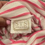 Sail To Sable Tuckernuck Pink White striped cowl Sweatshirt Goldtone Zipper top Photo 4