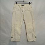 Sportmax Italian Denim Off-White Contrast Stitch Capri Crop Size 8 (IT 42) Photo 3