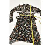 Mikael Aghal Floral Mock Neck‎ Dress Long Sleeve Knee Length Black Multi Size 12 Photo 12