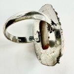 CORAL Pink Scolecite Genuine Stone 925 Sterling Silver Ring Photo 3