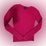 Gap Fuchsia Cotton Cable Knit Sweater Size S Photo 0