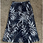 Roz & Ali  Women's Navy Blue/White leaves‎ maxi Skirt size 1x Photo 0