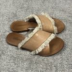 Antik Batik Alba Sandals Womens 7 Natural Leather Fringe Tan Slides Euro 38 Boho Photo 2