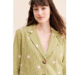 Milly NWT $198 Free People Cali Printed Blazer Jacket XS Green Daisy Flower Pink Photo 3
