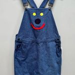 Lazy Oaf  Pinafore Dungaree Dress With Face Apliquet L Photo 2