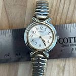 Timex Ladies Watch Vintage Two Tone Stretch Bracelet Stainless Dial Photo 0