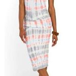 Young Fabulous and Broke Young Fabulous Broke Araya Midi Dress V-Neck Tie-Dye Ruched Shirred Gathered S Photo 0