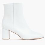 IDIFU White Faux Leather Square Toe Side Zipper Heeled Boots Women’s Size 8 Photo 1