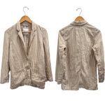 Madewell  Linen Dorset Blazer in Tan White Gingham Check French Country Cottage Photo 1