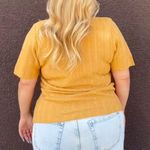 Alfred Dunner Petite Retro Textured Mustard Top Photo 1