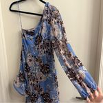 Alexis NWT  Abanna Blue Ruffle Floral One Shoulder Asymmetrical Dress Size XS Photo 9