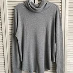 Aritzia  TNA Gray Cowl Neck Raw Hem Long Sleeve Flannel Medium M Photo 1