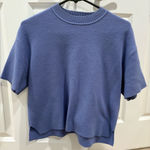 Abercrombie & Fitch Abercrombie Short Sleeve Sweater Size Small Periwinkle Color Cozy Madeline Crew Photo 0