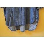 Abito Vintage Casual Denim Button Shirt Beaded Jacquard Collar Blue Small Photo 8