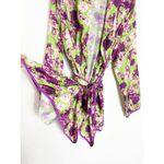 Giovanna Nicolai Silk Floral Wrap Top Size 44 Medium Purple Green Floral Chic Photo 10