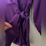 ZARA Purple Satin Effect Wrap Shirt Dress NEW Mini Size Small Blogger Fav Night Photo 4